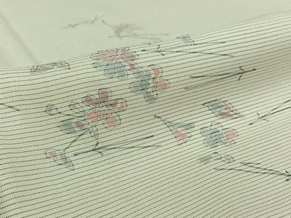 平和屋着物▽訪問着　無双　紗袷　紗×絽　手描き　吹き寄せ文　暈し染め　正絹　逸品　AABL0594jh