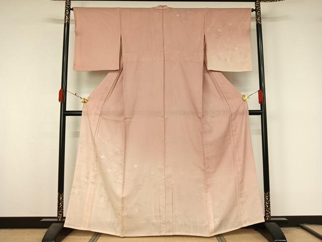 平和屋着物▽訪問着　無双　紗袷　紗×絽　草花文　銀彩　正絹　逸品　AABL0596jh
