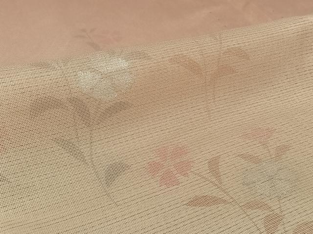平和屋着物▽訪問着　無双　紗袷　紗×絽　草花文　銀彩　正絹　逸品　AABL0596jh