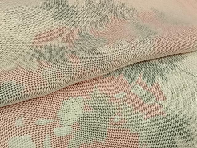 平和屋着物▽訪問着　無双　紗袷　紗×絽　草花文　銀彩　ロング丈　正絹　逸品　AABL0598jh