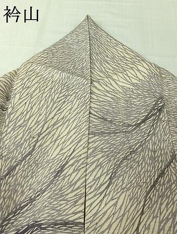 平和屋着物▽工芸染色士　鈴木洋行　結城紬　単衣　松煙染　枝木文　証紙付き　正絹　逸品　AABL0600jh