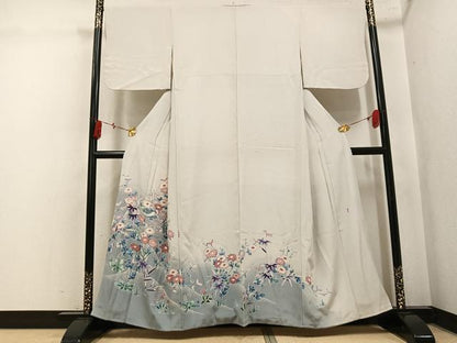 平和屋着物●色留訪問着　作家物　花鳥文　暈し染め　正絹　逸品　AABL0607ph