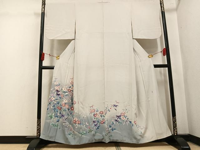 平和屋着物●色留訪問着　作家物　花鳥文　暈し染め　正絹　逸品　AABL0607ph