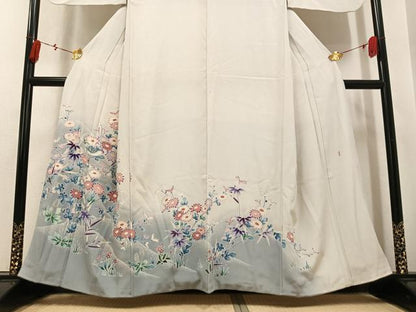 平和屋着物●色留訪問着　作家物　花鳥文　暈し染め　正絹　逸品　AABL0607ph