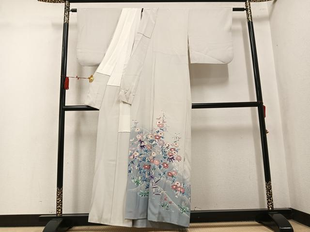平和屋着物●色留訪問着　作家物　花鳥文　暈し染め　正絹　逸品　AABL0607ph