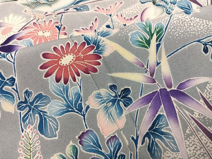 平和屋着物●色留訪問着　作家物　花鳥文　暈し染め　正絹　逸品　AABL0607ph
