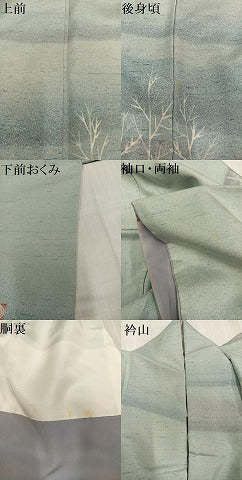 平和屋着物●石川県指定無形文化財　牛首紬　白山工房　手織り　訪問着　ろうけつ染　草木文　暈し染め　正絹　逸品　AABL0610ph