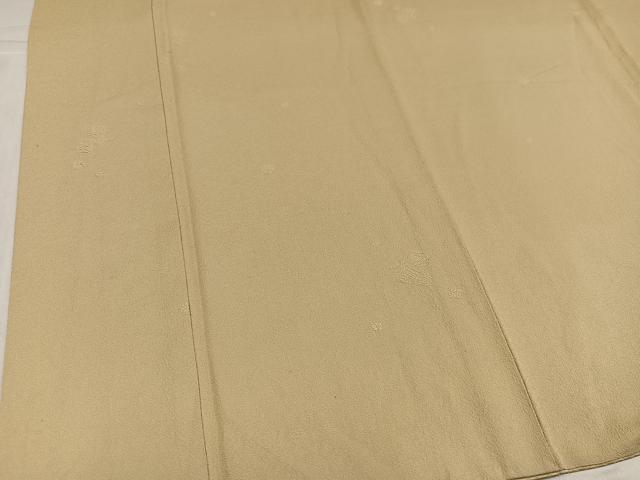 平和屋着物●上質な色無地　草花地紋　枯色　正絹　逸品　AABL0612ph