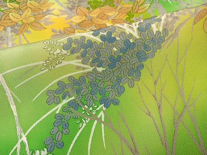 平和屋着物●上質な小紋　草花文　暈し染め　正絹　逸品　未使用　AABL0613ph