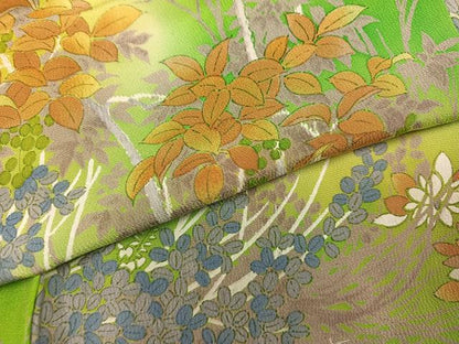 平和屋着物●上質な小紋　草花文　暈し染め　正絹　逸品　未使用　AABL0613ph