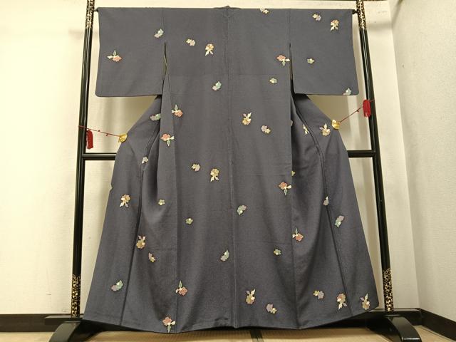 平和屋着物●上質な小紋　舞花文　金彩　正絹　逸品　AABL0614ph
