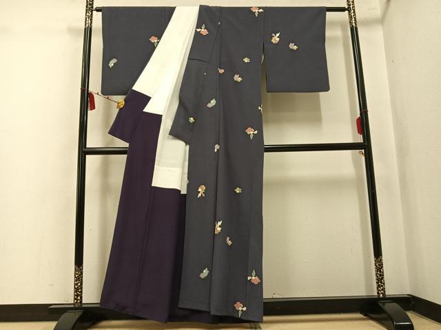 平和屋着物●上質な小紋　舞花文　金彩　正絹　逸品　AABL0614ph