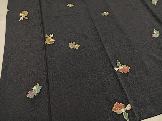 平和屋着物●上質な小紋　舞花文　金彩　正絹　逸品　AABL0614ph