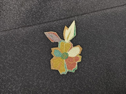 平和屋着物●上質な小紋　舞花文　金彩　正絹　逸品　AABL0614ph