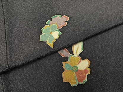 平和屋着物●上質な小紋　舞花文　金彩　正絹　逸品　AABL0614ph
