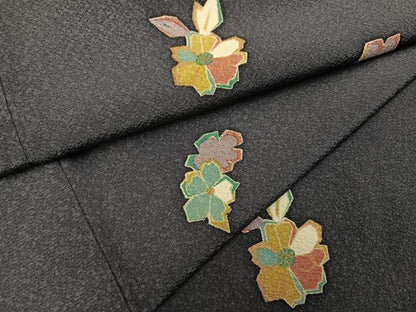 平和屋着物●上質な小紋　舞花文　金彩　正絹　逸品　AABL0614ph
