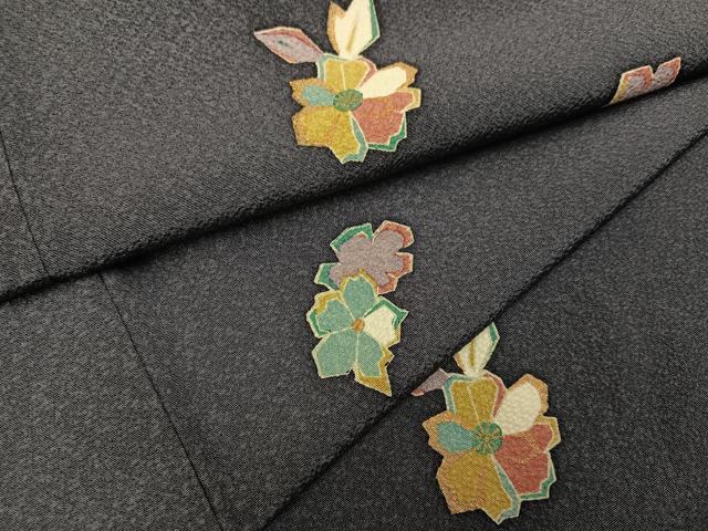 平和屋着物●上質な小紋　舞花文　金彩　正絹　逸品　AABL0614ph
