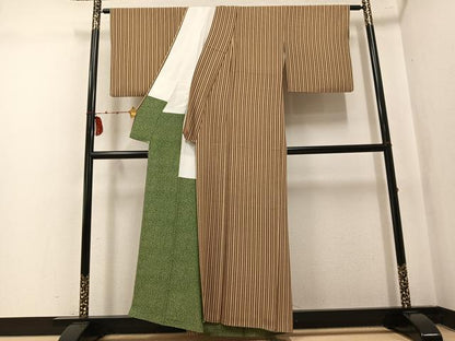 平和屋着物●服飾評論家　市田ひろみ　小紋　間道　正絹　逸品　AABL0615ph