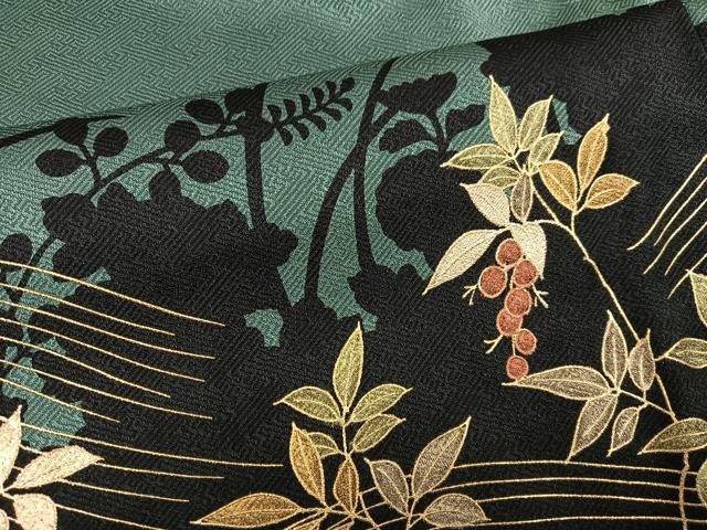 平和屋着物●訪問着　南天立波文　金彩　正絹　逸品　未使用　AABL0619ph