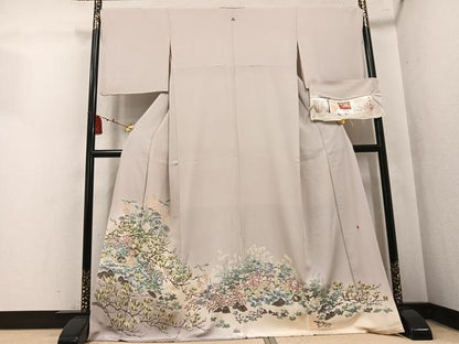 平和屋着物●本加賀友禅作家　魚津誠　色留袖　花鳥文　証紙付き　正絹　逸品　AABL0620ph