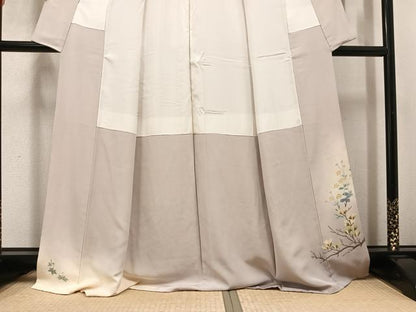 平和屋着物●本加賀友禅作家　魚津誠　色留袖　花鳥文　証紙付き　正絹　逸品　AABL0620ph