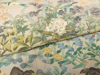 平和屋着物●本加賀友禅作家　魚津誠　色留袖　花鳥文　証紙付き　正絹　逸品　AABL0620ph
