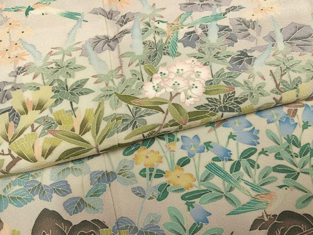 平和屋着物●本加賀友禅作家　魚津誠　色留袖　花鳥文　証紙付き　正絹　逸品　AABL0620ph