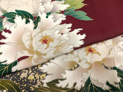 平和屋着物●豪華振袖　花蝶文　暈し染め　金彩　正絹　逸品　AABL0622ph