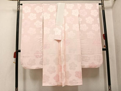 平和屋着物●振袖用長襦袢　袷　絞り　梅　正絹　逸品　AABL0624ph