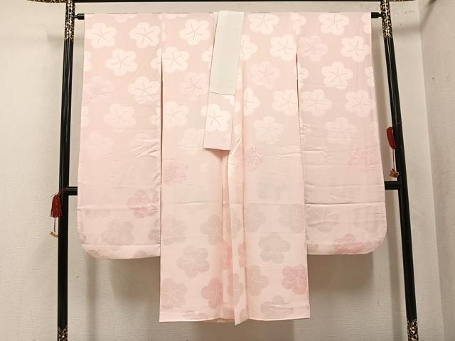 平和屋着物●振袖用長襦袢　袷　絞り　梅　正絹　逸品　AABL0624ph