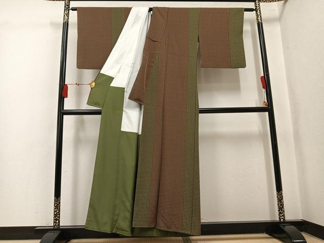 平和屋着物●上質な小紋　花間道　正絹　逸品　AABL0626ph