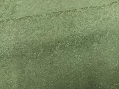 平和屋着物●豪華振袖　草花地紋　色無地　柳茶色　さが美扱い　正絹　逸品　AABL0627ph