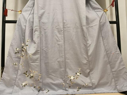 平和屋着物●白山紬　訪問着　友禅　作家物　枝花文　ロング丈　正絹　逸品　AABL0628ph