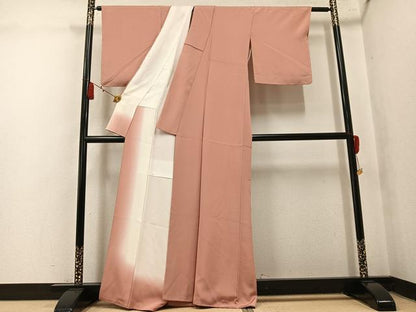 平和屋着物●加賀友禅の巨匠　初代　由水十久監修　色無地　赤香色　正絹　逸品　AABL0630ph