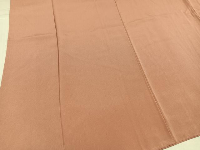 平和屋着物●加賀友禅の巨匠　初代　由水十久監修　色無地　赤香色　正絹　逸品　AABL0630ph