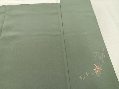 平和屋着物●訪問着　作家物　枝花文　暈し染め　金彩　正絹　逸品　AABL0633ph