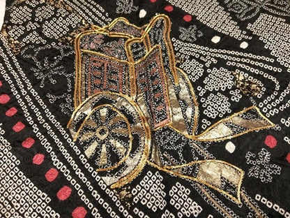 平和屋着物●豪華振袖　総絞り　駒刺繍　御所車花文　金彩　正絹　逸品　AABL0634ph