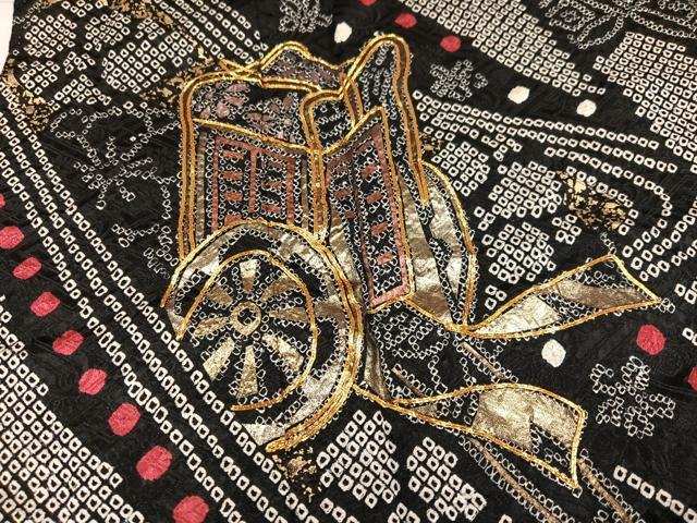 平和屋着物●豪華振袖　総絞り　駒刺繍　御所車花文　金彩　正絹　逸品　AABL0634ph