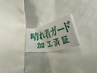 平和屋着物●豪華振袖　総絞り　駒刺繍　御所車花文　金彩　正絹　逸品　AABL0634ph