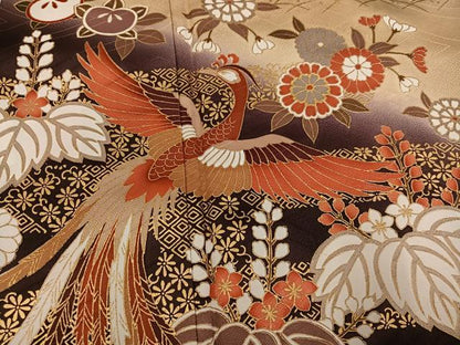 平和屋着物●豪華振袖　鳳凰花文　暈し染め　金彩　正絹　逸品　AABL0635ph