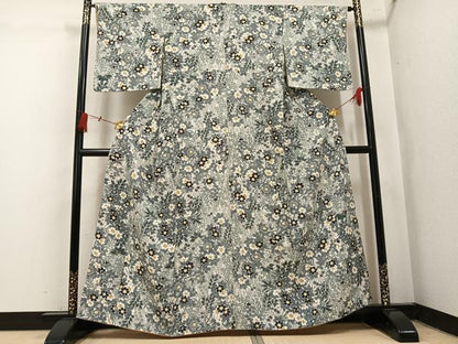 平和屋着物●上質な小紋　草花文　正絹　逸品　未使用　AABL0640ph