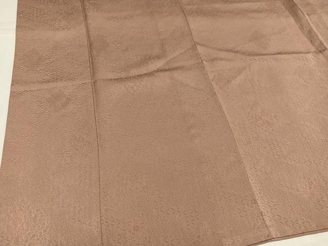 平和屋着物●上質な色無地　七宝花地紋　赤白橡色　伊勢丹扱い　正絹　逸品　AABL0646ph