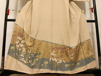平和屋着物●豪華色留袖　作家物　花鳥文　金彩　正絹　逸品　AABL0649ph