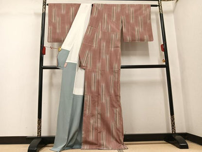 平和屋着物●お召　間道　正絹　逸品　未使用　AABL0654ph
