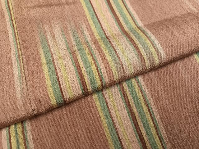 平和屋着物●お召　間道　正絹　逸品　未使用　AABL0654ph