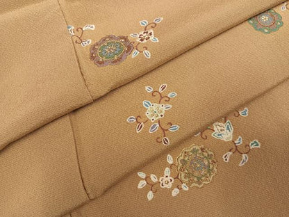 平和屋着物●上質な小紋　花唐草文　金彩　正絹　逸品　AABL0659ph