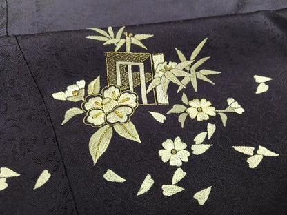 平和屋着物●訪問着　総刺繍　草花文　暈し染め　金糸　正絹　逸品　未使用　AABL0661ph