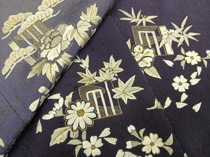 平和屋着物●訪問着　総刺繍　草花文　暈し染め　金糸　正絹　逸品　未使用　AABL0661ph