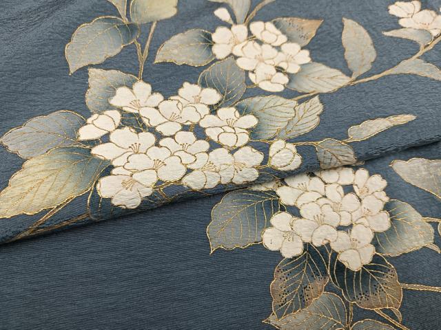 平和屋着物●訪問着　作家物　紫陽花　金彩　正絹　逸品　AABL0662ph