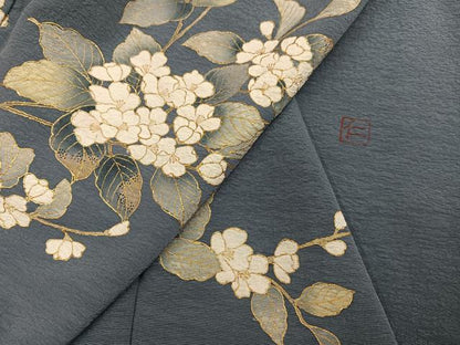 平和屋着物●訪問着　作家物　紫陽花　金彩　正絹　逸品　AABL0662ph
